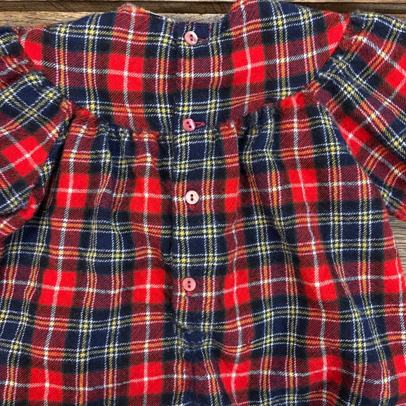 Vintage Pappa & Ciccia Romper 100% Wool Plaid Buttons Size 6 months - Picture 7 of 8